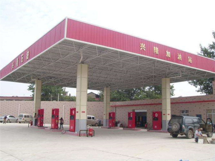 凤城加油站钢结构网架案例9