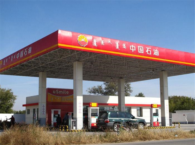 凤城加油站钢结构网架案例1